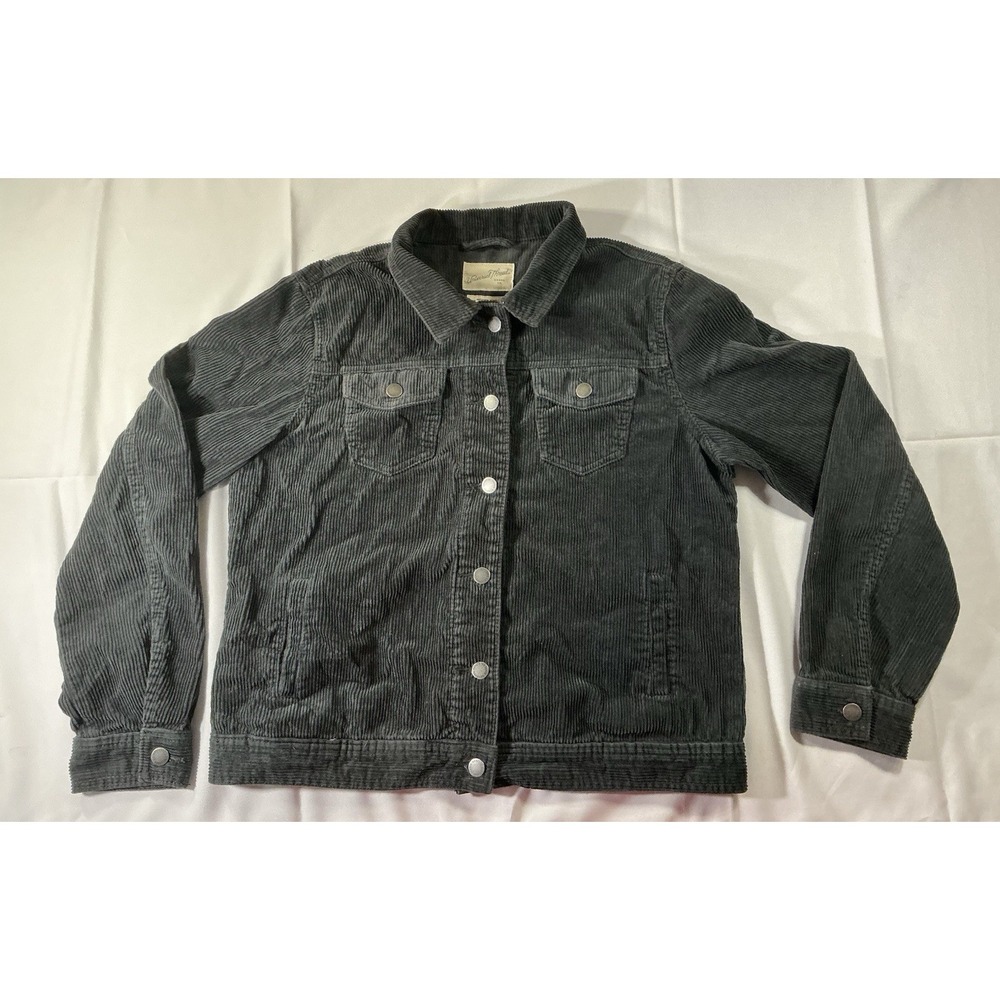 Universal Thread Gray Corduroy Trucker Jacket Women's L Freeborn Boho Shacket
